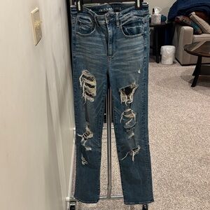 American Eagle Outfitters Women's Ripped Blue Jeans